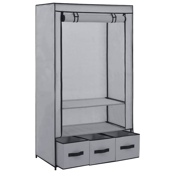 vidaXL Fabric Wardrobe Grey 87 x 49 x 159 cm