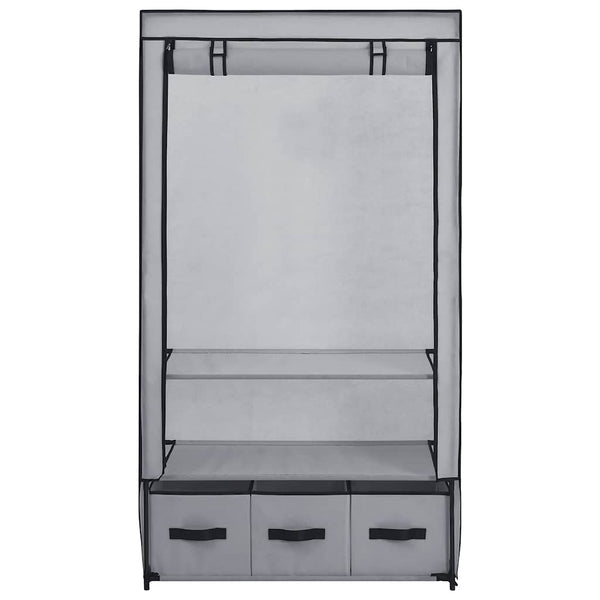 vidaXL Fabric Wardrobe Grey 87 x 49 x 159 cm