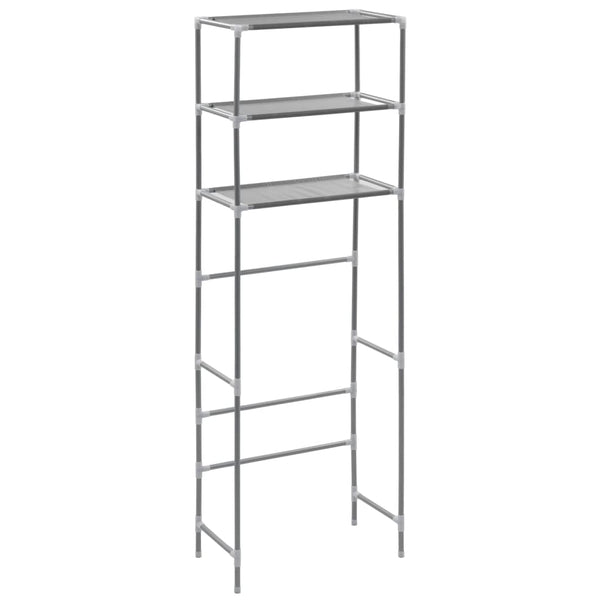 vidaXL Toilet Shelf with 3 Shelves Silver 53x28x169 cm