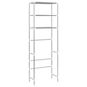 vidaXL Toilet Shelf with 3 Shelves Silver 53x28x169 cm