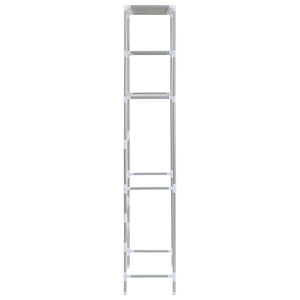 vidaXL Toilet Shelf with 3 Shelves Silver 53x28x169 cm