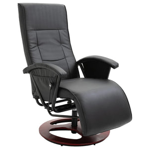 vidaXL Swivel TV Chair Black Faux Leather
