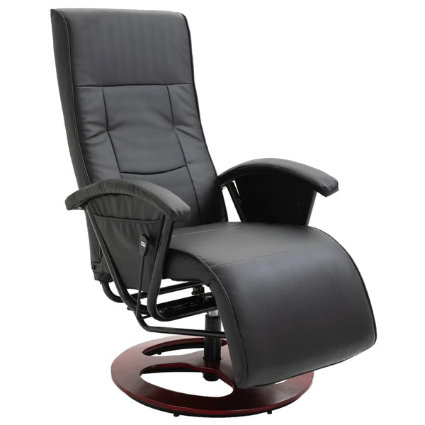 vidaXL Swivel TV Chair Black Faux Leather