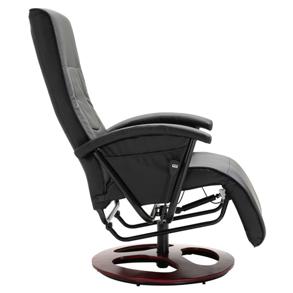 vidaXL Swivel TV Chair Black Faux Leather