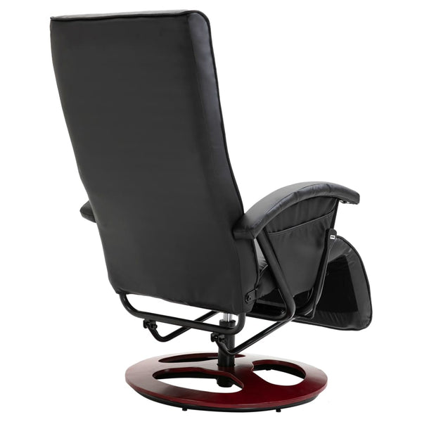 vidaXL Swivel TV Chair Black Faux Leather