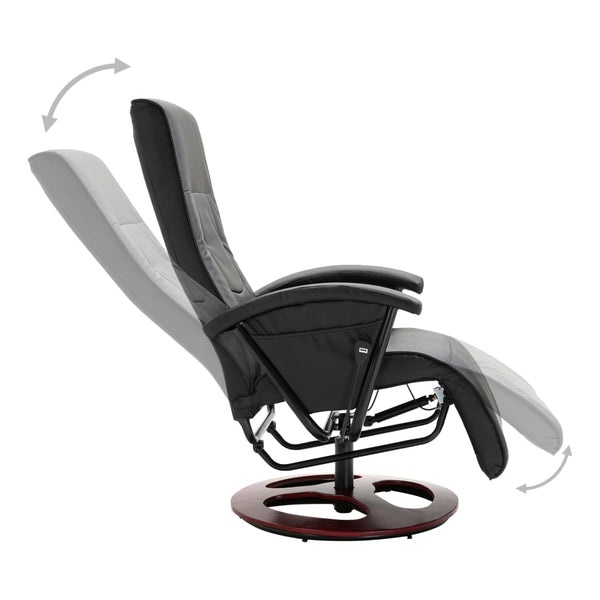 vidaXL Swivel TV Chair Black Faux Leather