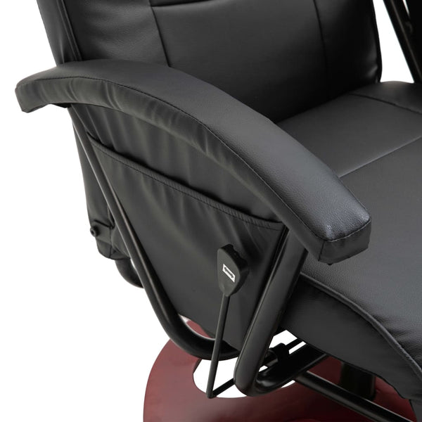 vidaXL Swivel TV Chair Black Faux Leather