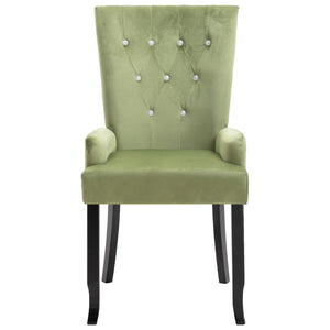 vidaXL Dining Chair with Armrests Light Green Velvet