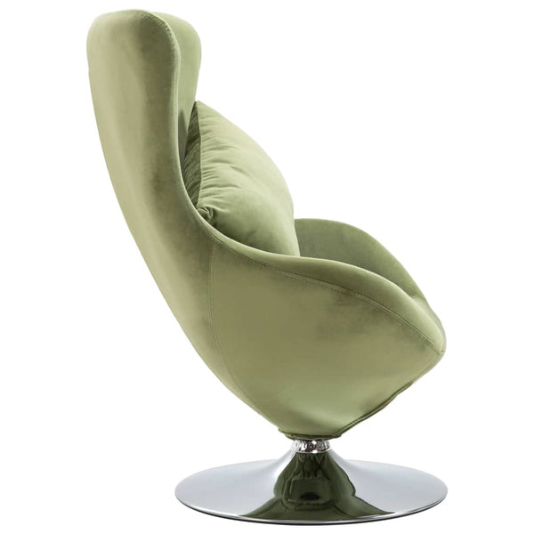 vidaXL Egg Swivel Chair with Cushion Light Green Velvet