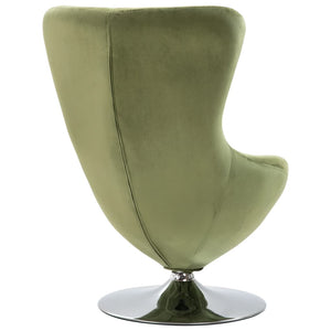 vidaXL Egg Swivel Chair with Cushion Light Green Velvet