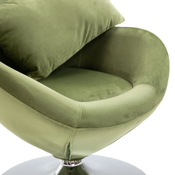 vidaXL Egg Swivel Chair with Cushion Light Green Velvet