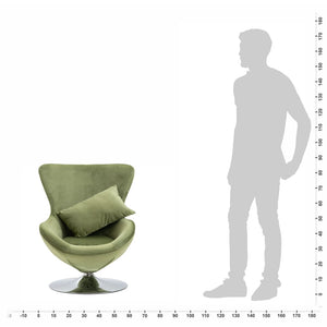 vidaXL Egg Swivel Chair with Cushion Light Green Velvet