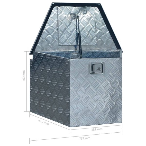 vidaXL Aluminum Box 737/381 x 410 x 460 mm Silver