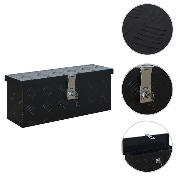 vidaXL Aluminum Box 485 x 140 x 200 mm Black