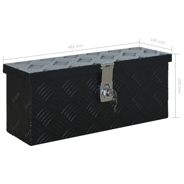 vidaXL Aluminum Box 485 x 140 x 200 mm Black