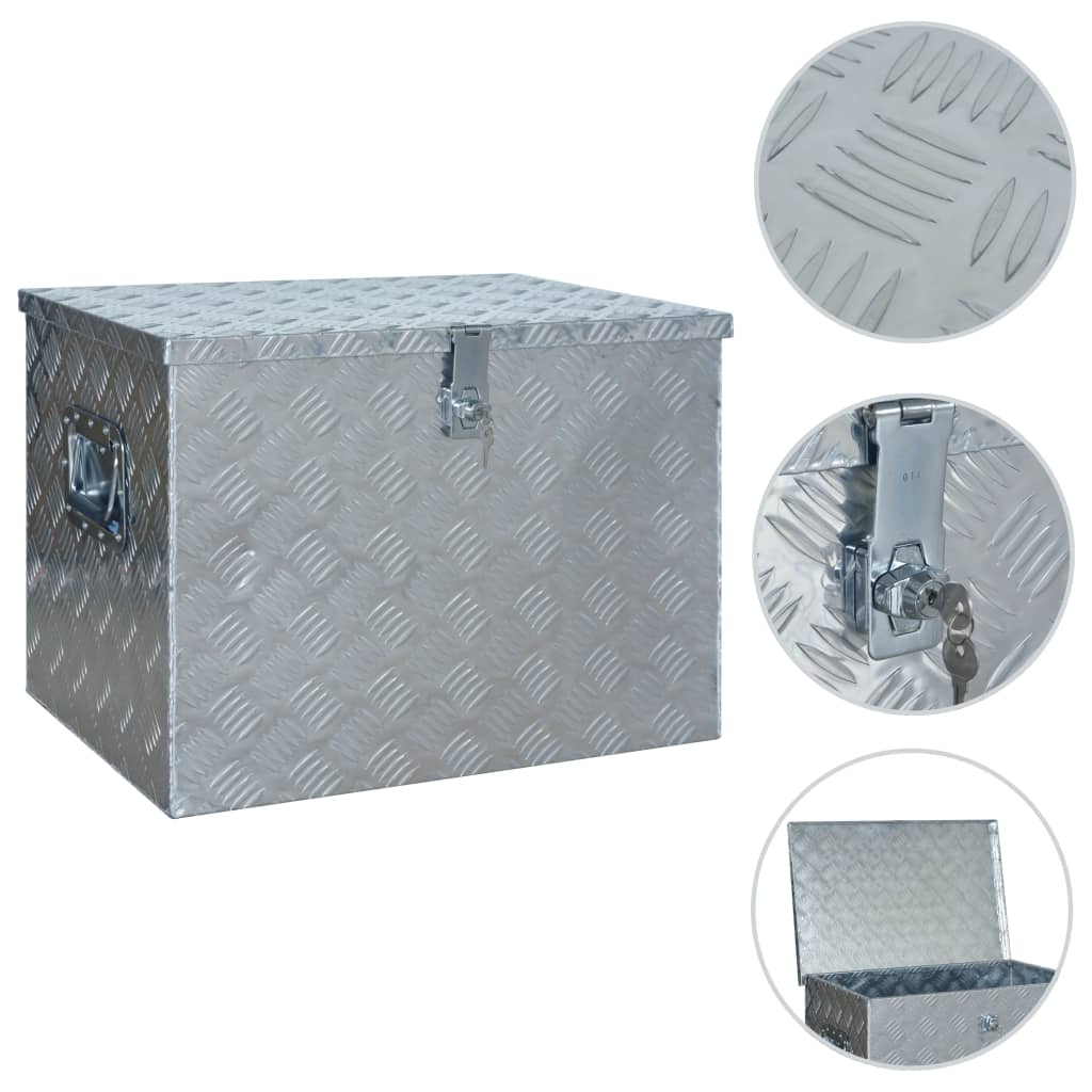 vidaXL Aluminum Storage Box 610 x 430 x 455 mm Silver