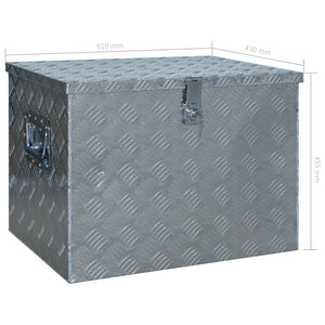 vidaXL Aluminum Storage Box 610 x 430 x 455 mm Silver