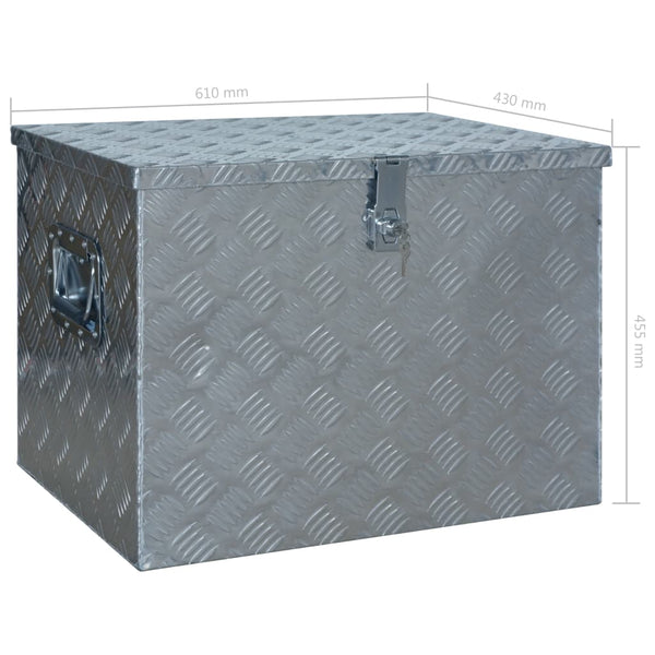 vidaXL Aluminum Storage Box 610 x 430 x 455 mm Silver