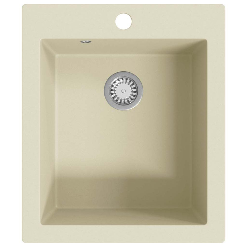 vidaXL Granite Sink Single Bowl Beige