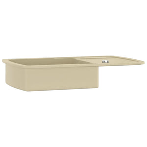 vidaXL Granite Sink Single Bowl Beige