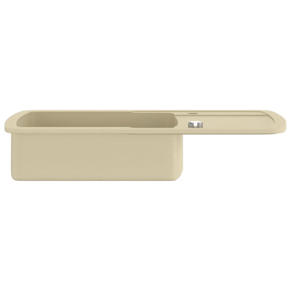 vidaXL Granite Sink Single Bowl Beige