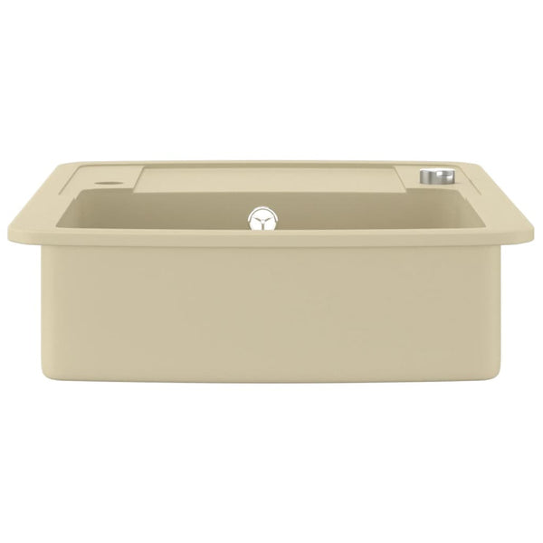 vidaXL Granite Sink Single Bowl Beige