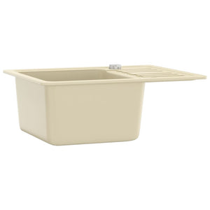 vidaXL Granite Sink Single Bowl Beige