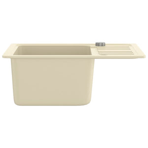 vidaXL Granite Sink Single Bowl Beige