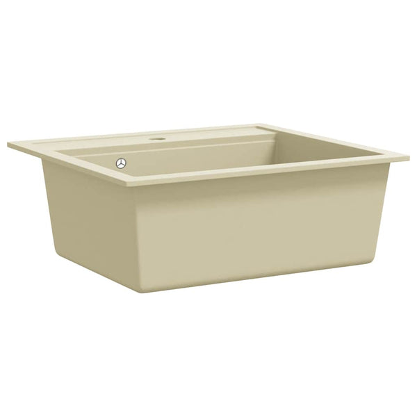 vidaXL Granite Sink Single Bowl Beige