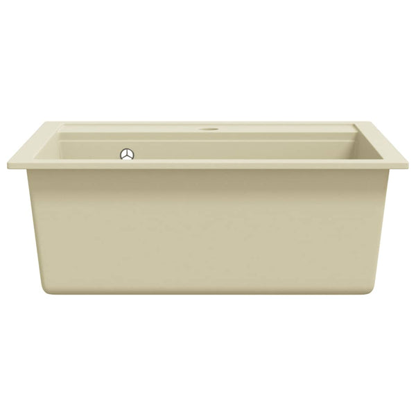vidaXL Granite Sink Single Bowl Beige