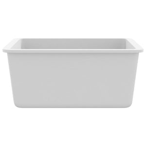 vidaXL Granite Sink Single Bowl White
