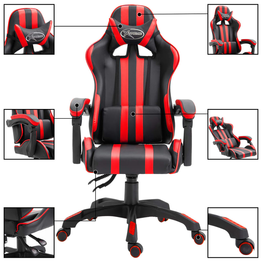 vidaXL Gaming Chair Red Faux Leather
