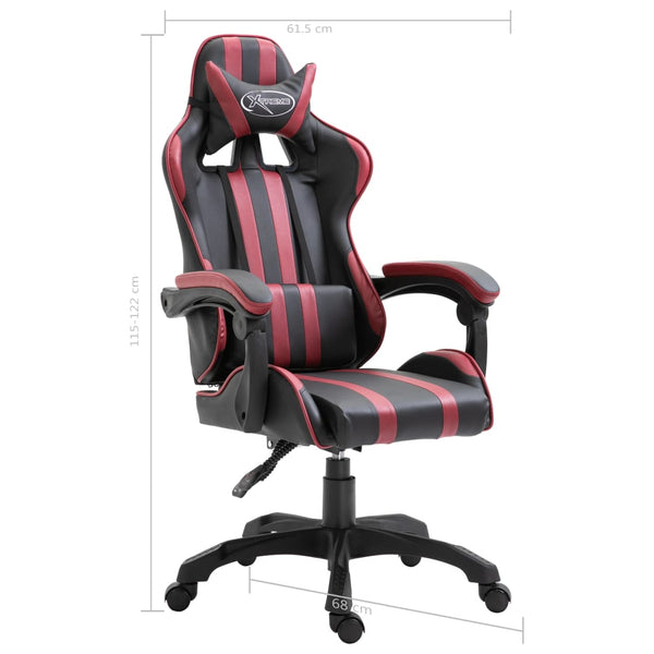vidaXL Gaming Chair Burgundy Artificial Leather