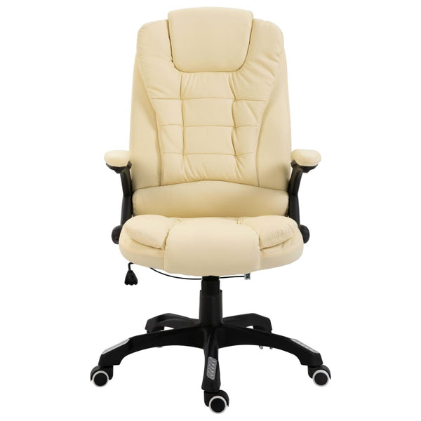 vidaXL Office Chair Cream Artificial Leather