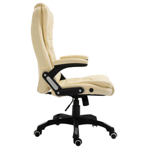 vidaXL Office Chair Cream Artificial Leather