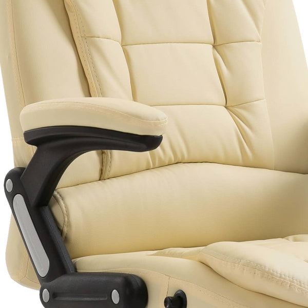 vidaXL Office Chair Cream Artificial Leather