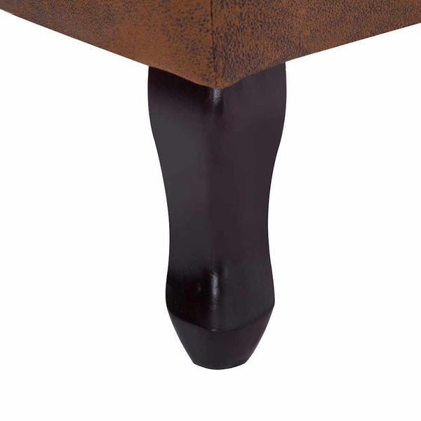 vidaXL Chesterfield Armchair and Footstool Brown Suede Look