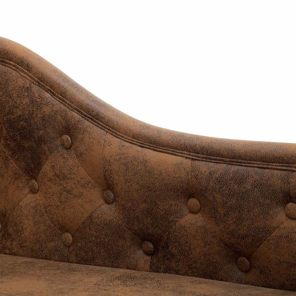 vidaXL Chaise Lounge Brown Suede Look
