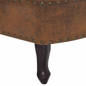 vidaXL Chaise Lounge Brown Suede Look