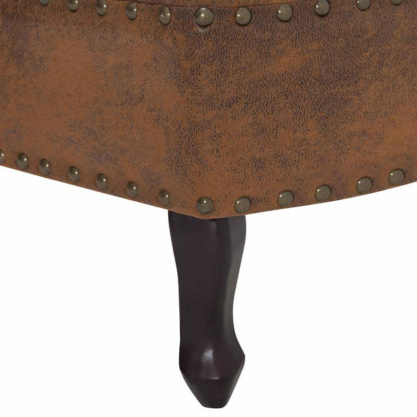 vidaXL Chaise Lounge Brown Suede Look