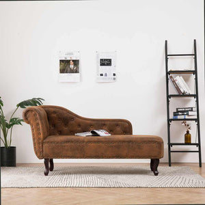vidaXL Chaise Lounge Brown Suede Look