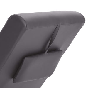 vidaXL Chaise Lounge with Cushions Grey Artificial Leather