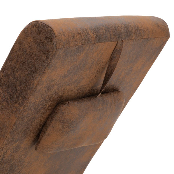 vidaXL Chaise Lounge with Cushions Brown Suede Look