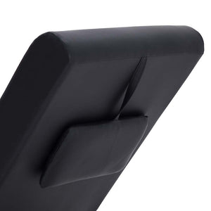 vidaXL Massage Chaise Lounge with Cushion Black Artificial Leather