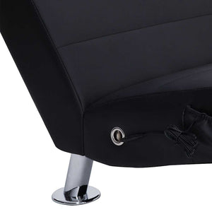 vidaXL Massage Chaise Lounge with Cushion Black Artificial Leather