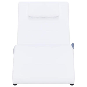 vidaXL Massage Chaise Lounge with Cushion White Faux Leather