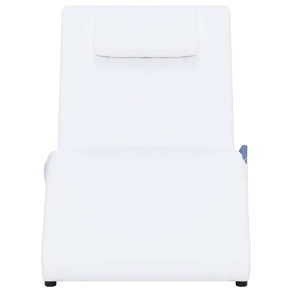 vidaXL Massage Chaise Lounge with Cushion White Faux Leather