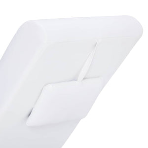 vidaXL Massage Chaise Lounge with Cushion White Faux Leather