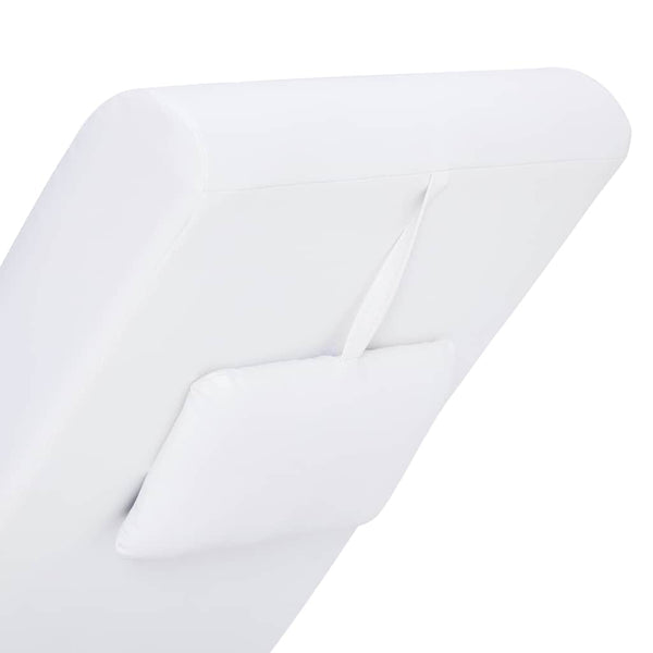 vidaXL Massage Chaise Lounge with Cushion White Faux Leather