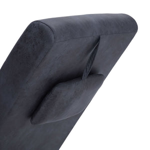vidaXL Massage Chaise Lounge with Cushion Grey Suede Look